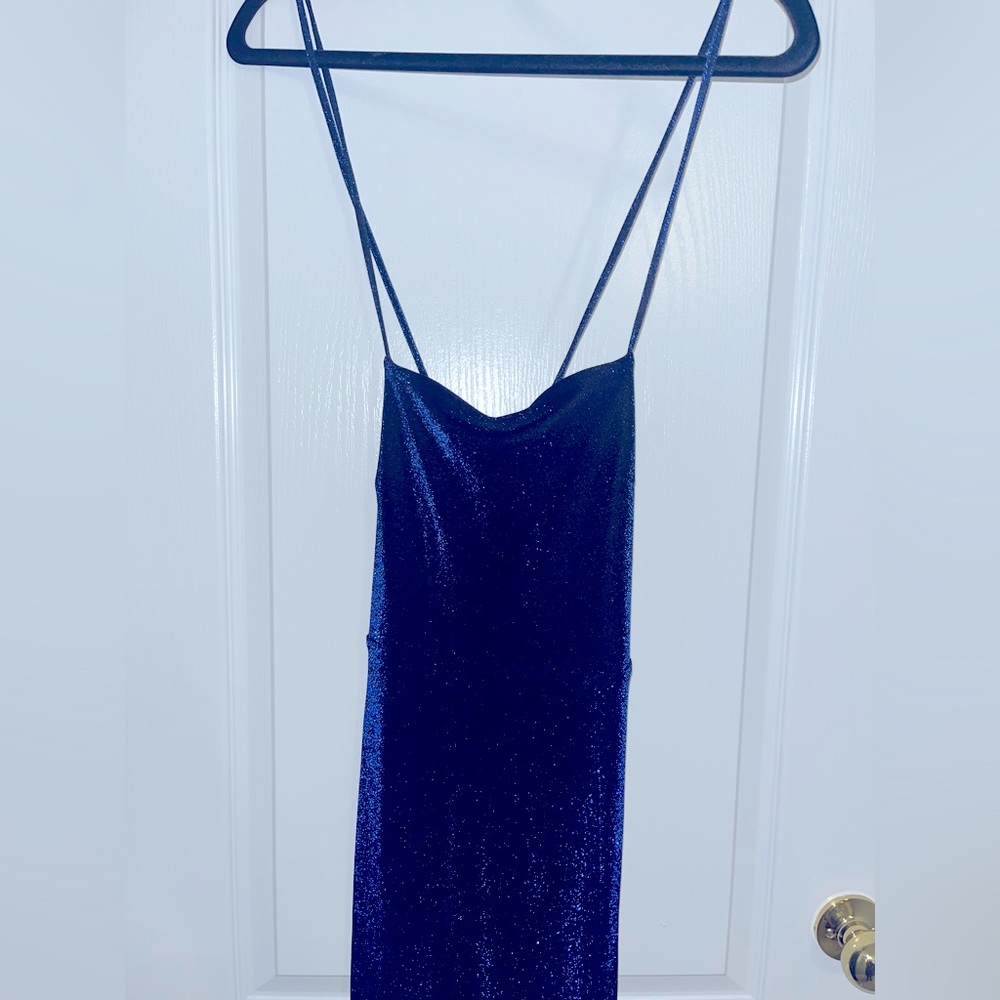 Urban outfitters blue glitter maxi dress